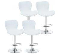 LIULIWEIFA White,4 pcs,Stretch Bar Stool Chair Covers Kitchen Swivel Stools Slipcovers Curved Short Back Chair Covers Chair Protector Covers for Counter Bar Office Pub Kitchen Hotel