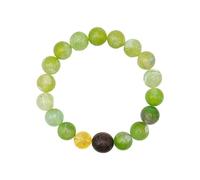 Liumarvexia 10mm Green Fluorite Sandalwood Bead Bracelet, Natural Material Beaded Bracelets Stretch Bracelet Jewelry with Gift Box for Women Wife Girlfriends