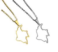 Liumarvexia 2 Pcs Adjustable Chain Necklaces Colombian silhouette Map Necklace Silver Gold Color Choker Ornament Hip Hop Decoration Colombian silhouette Map Necklace