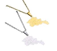 Liumarvexia 2 Pcs Armenian cities Map and Flag Necklace for Women Men, Armenian cities Necklace Pendant Charm, Stainless Steel Map Jewelry Accessories