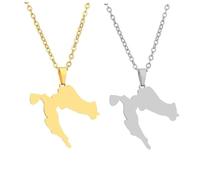 Liumarvexia 2 Pcs Croatia Flag Map Necklace, Croatia Decorative Necklace,Novelty Necklaces Pendant Jewelry Charm Unisex Sweater Chain Women Men Gift