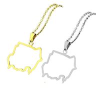 Liumarvexia 2 Pcs Hollow Republic of Sudan Necklace for Women Men Hollow Republic of Sudan Map Pendant Necklace Hiphop Jewelry Gift Trend Party Gift Fashion Jewelry