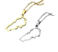 Liumarvexia 2 Pcs Map Pendant Necklaces, Fashion Hollow Lebanon Map Flag Necklaces,Classic Hip Hop Hollow Lebanon Pendant Necklace Jewelry For Women Men Trend Jewelry Gift