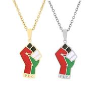 Liumarvexia 2 Pcs Map Pendant Necklaces, Fashion Palestine Map Flag Necklaces,Classic Hip Hop Palestine Pendant Necklace Jewelry For Women Men Trend Jewelry Gift