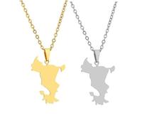 Liumarvexia 2 Pcs Mayotte Island, France Necklace for Women Mayotte Island, France Necklace Flag Map Pendant National Jewelry Gifts Men
