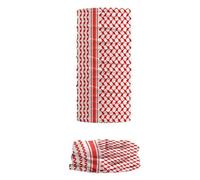 Liumarvexia 2 Pcs Red Palestinian Hatta Kufiya Bandana Neck Gaiter Palestine Keffiyeh Pattern Mask Scarf Warm Headband Seamless Cycling Face Cover flag print 25 * 50cm