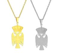 Liumarvexia 2 Pcs Serbian Republic Eagle Flag Map Necklace, Serbian Republic Eagle Decorative Necklace,Novelty Necklaces Pendant Jewelry Charm Unisex Sweater Chain Women Men Gift