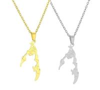 Liumarvexia 2 Pcs tamil eelam Necklace for Women Men tamil eelam Map Pendant Necklace Hiphop Jewelry Gift Trend Party Gift Fashion Jewelry