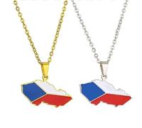 Liumarvexia 2 Pcs The Czech Republic Necklace for Women Men The Czech Republic Map Pendant Necklace Hiphop Jewelry Gift Trend Party Gift Fashion Jewelry