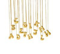 Liumarvexia Cartoon Bubble A-Z Capital Initial Pendant Necklaces for Women Girls Trendy Jewellery 26 Letters Pendant Necklace Birthday Jewellery I 50CM