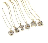 Liumarvexia Colored zircon Chunky Bubble Initial Letters Pendant Necklaces for Women Girls A-Z Initial Letter Necklace Birthday Jewellery O 50CM