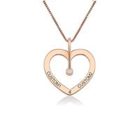 Liumarvexia Customized Name Necklace, Personalized Name Heart Pendant Zircon Necklace, Personalized Pendant Jewelry for Women Men Valentine's Day Birthday Anniversary Jewelry Gift rose 50cm
