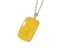 Liumarvexia Natural beeswax No Worries Pendant Necklace Natural Jade Elegant Retro Necklace Jewelry with Gift Box for Women Wife Mom
