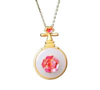 Liumarvexia Red Rose White Jade Pipa Style Pendant Necklace Natural Jade Elegant Vintage Necklace Jewelry with Gift Box for Women Wife Mom Grandma