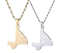 Liumarvexia Republic of Mali Map Necklace Pendant, Ethnic Style Novelty Shape of Mali Map Charm Necklace Jewelry Gift 2 Pcs 50Cm