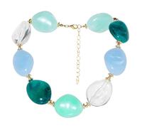 Liumarvexia Retro Exaggerated Acrylic Necklace for Women, Green Irregular Acrylic Geometry Choker Dainty Necklace Party Punk Trendy Jewelry Gift
