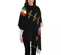 Liumarvexia Womens Scarf with Tassel Kurdish Heartbeat Flag I Love Kurdistan Long Winter Warm Shawl Wrap Daily Wear Pashmina Scarves Colorful One Size