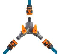liumhuki Garden Hose Splitters,Quick Connect Three-Way Heavy Duty Splitter with Shutoff Valves - Quick Connect Hose Fittings - for Irrigation System Drip Watering Flower Beds Car Rv Camper Faucet