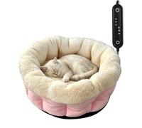 liumhuki Heated Cat Bed Temp Adjustable Electric Warming Mat with Timer | Anti-Bite Washable Cat Heating Pad Indoor for Home Living Room Apartment Entryway Balcony Cold Weather Winter