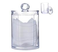 Liummrcy 1PC Qtip Holder Dispenser Bathroom Clear Jar Organizer Plastic Acrylic Case For Cotton Balls, Cotton Swabs, , Makeup Pads Storage( Pad Organizer)
