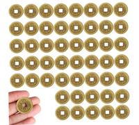 Liummrcy 50Pcs Chinese Coin Feng Shui, 1 Inch Imitation Metal Ancient Coin Feng Shui Decor, Asian Theme Decorations, for Health and Wealth, Hanging Ornaments