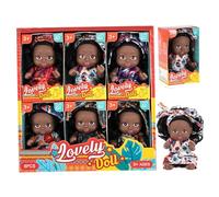 Liummrcy 6PCS Black Baby Dolls 4 Inch Realistic Mini Baby Dolls with Posable Joints for Kids Girls