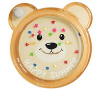 Liummrcy Baby Play Mat, 39 x 39 Inch Cute Cartoon Bear Shape Round Water Mat Safe & Easy Tummy Time Toys Sensory and Motor Skill Development for Toddlers