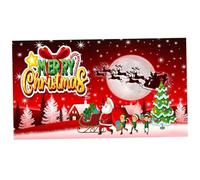 Liummrcy Christmas Ornaments, Christmas Garage Door Cover, 7x8ft Merry Garage Door Banner with Elk Santa Claus Xmas Tree Pattern, Hanging Holiday Covers for Party Wall Gate