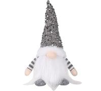 Liummrcy Christmas Ornaments, Christmas Gnomes with LED Light up Gnome Ornaments Cute Shiny Plush Elf Doll with Long White Beard Gnomes for Decorations Home Decor NO Batteries Grey