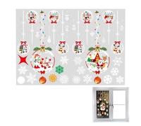 Liummrcy Christmas Ornaments, Christmas Window Sticker 1 Set Static Cute Cartoon Decorative Snowman Santa Snowflake Decal Decoration for Home Mirror Showcase