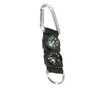 Liummrcy Keychain Pocket Compass Equipment,Keychain Keyring with Carabiner,Compass Keychain Carabiner Thermometer Mini Multifunctional Survival Tool for Outdoor Sports Hiking Camping Black