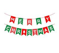 Liummrcy Merry Christmas Banner Paper Christmas Party Decorations with String Festival Atmosphere Banner for Fireplace, Chimney, Wall, Tree