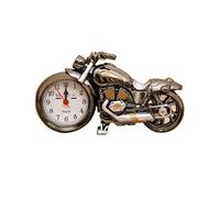 Liummrcy Motorcycle Clocks Train Clocks For Kids Retro Retro Alarm Clock Vintage Old Fashioned Alarm Clock Novelty Retro Motorcycle Engine Style Clocks (Black Gold Double Color)