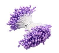 Liummrcy Pearl Flower Stamen 0.3cm Purple Double Heads Pistil Pistil Cake Decoration 288PCS, Artificial Flowers