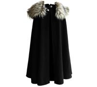 Liummrcy Viking Cloak Medieval Viking Furs Cape Cloak Mens Renaissance King Robe Costume with Furs for Halloween Cosplay, L-XL
