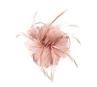 Liummrcy Women's Pink Floral Fascinator Hat, Wedding Fascinator with Headband Clip or Silver Hair Clip for Women, LT-101