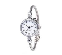 Liummrcy Women's Wrist Watches,Women Silver Cable White Dial Analogue Quartz Bangle Watch with Metal Band Cuff Bracelet Watch Fashion Daily Wrist Watches for Girls Women Roman Numerals