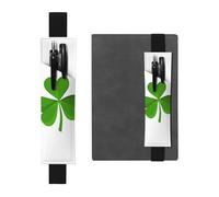 LiuMng Adjustable Pen Holder, Black Elastic Band bookmark, irish flag print Leather Pencil Sleeve, for Journal Notebook, Black, One Size, Adjustable Pen Holder for Journals