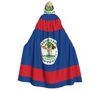LiuMng Adult Halloween Hooded Cloaks, Belize Flag print Unisex Wizard Robes Capes, for Holiday Party Cosplay Costumes