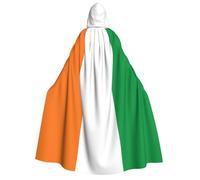LiuMng Adult Halloween Hooded Cloaks, Flag of Ivory Coast print Unisex Wizard Robes Capes, for Holiday Party Cosplay Costumes