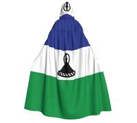LiuMng Adult Halloween Hooded Cloaks, Flag of Lesotho print Unisex Wizard Robes Capes, for Holiday Party Cosplay Costumes