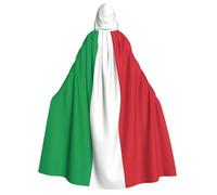 LiuMng Adult Halloween Hooded Cloaks, italy flag print Unisex Wizard Robes Capes, for Holiday Party Cosplay Costumes