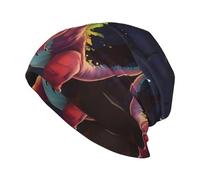 LiuMng Adult Knitted Hat - Unisex Beanie Hat Winter Warm Hats Slouchy Skull Cap Headwea Print Big-mouthed Dinosaur