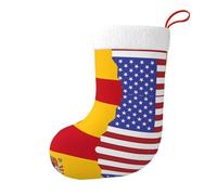LiuMng American Spain Flag Christmas Stocking Decoration - Personalized Fireplace Hanging Ornament Socks for Xmas Tree,Stairs