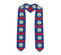 LiuMng Belize Flag print Graduation Shawl Stole 70" Long - Unisex/Graduation Stole/Sash/for Academic Commencements Flattened, Sharp Corner, One Size