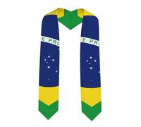 LiuMng Brazilian flag Print Graduation Stole - Satin Honor Sash, for Graduation Ceremony as Gifts for Boys and Girls, Sharp Corner, One size