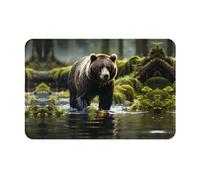 LiuMng Brown Bear Pounce All-Season Doormat - Water-Absorbent Non-Slip Door Mats for Front Back Door, Shoe Scraper16x24in