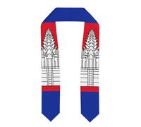 LiuMng Cambodia Flag Print Graduation Stole - Satin Honor Sash, for Graduation Ceremony as Gifts for Boys and Girls One Size
