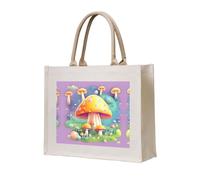 LiuMng Canvas Tote Bag for Women/Personalized Satchel Handbags/Fantasy Dream Mushroom Print Grocery Bag,for Friends Sisters Gifts