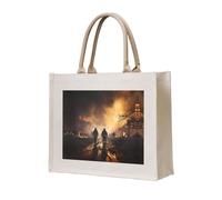 LiuMng Canvas Tote Bag for Women/Personalized Satchel Handbags/Firefighters fighting fires Print Grocery Bag,for Friends Sisters Gifts
